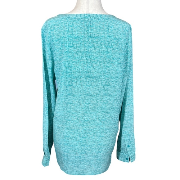 Joie Revolve SILK Marsher Textural Print Blouse in Juniper Blue Green Sm - Picture 6 of 14